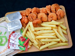 Shrimp with humous